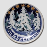 Trees with snow Aluminia Plaquette, Merry Christmas