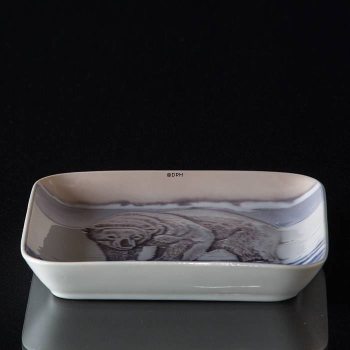 Firkantet skål med isbjørn på Grønland, Bing & Grøndahl nr. 1300-6623