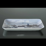 Dish with view of Aarhus harbour, Bing & Grondahl no. 329 or 1301-6589