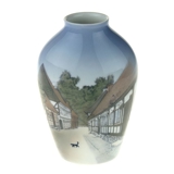 Vase mit der Altstadt in Aarhus, Bing & Gröndahl Nr. 1302-6238