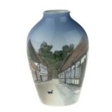 Vase mit der Altstadt in Aarhus, Bing & Gröndahl Nr. 1302-6238