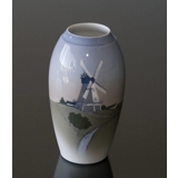 Vase with old Dutch windmill, Bing & Grondahl No. 1302-6251