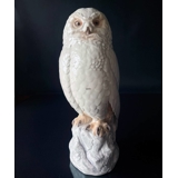 Snow owl, Bing & Grondahl bird figurine no. 1500 (Note: with grinding on the back, see pictures)