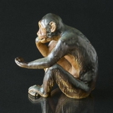 Kleiner Affe mit Schildkröte, Bing & Gröndahl Steingut Figur Nr. 1510