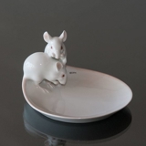 Pair of mice on dish, Bing & grondahl no. 1562