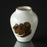 Vase mit brauner Dekoration Goldregen, Bing & Gröndahl Nr. 158-5012 oder 158-12