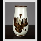 Vase med brun dekoration, Bing & Grondahl nr. 158-5210