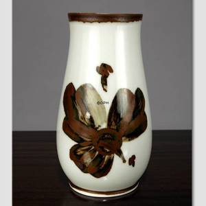 Vase med brun dekoration, Bing & Grondahl nr. 158-5210 | Nr. B158-5210 | DPH Trading