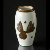 Vase mit brauner Dekoration Goldregen, Bing & Gröndahl Nr. 158-5254