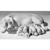 Sow with eight piglets, Bing & Grondahl figurine no. 1583
