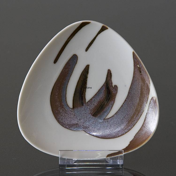 Skål med brun dekoration, Bing & Grondahl nr. 160-5292