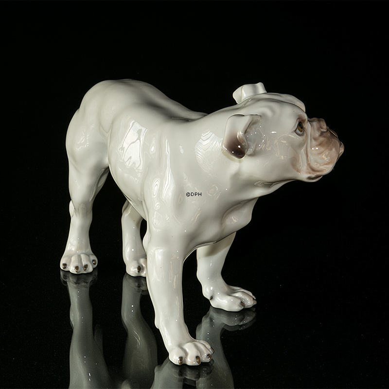 Stor hvid Bulldog, Bing & Grøndahl hundefigur nr. 1605