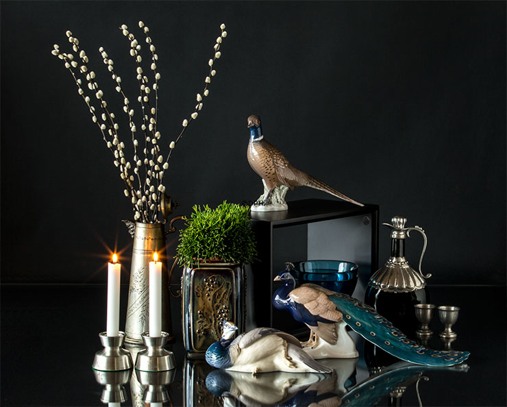 Påfuglehane, Bing & Grøndahl fugle figur nr. 1628