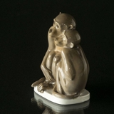 Monkeys two sitting together, Bing & Grondahl figurine No. 1647