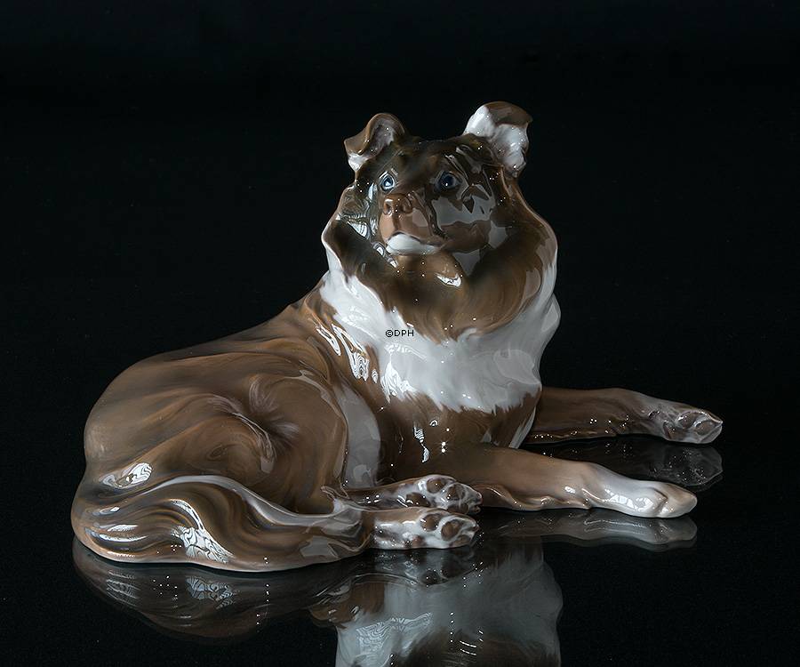 Liggende Collie, Bing & Grøndahl hunde figur Nr. 1663