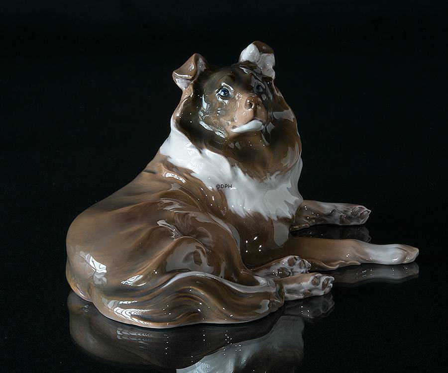 Liggende Collie, Bing & Grøndahl hunde figur Nr. 1663