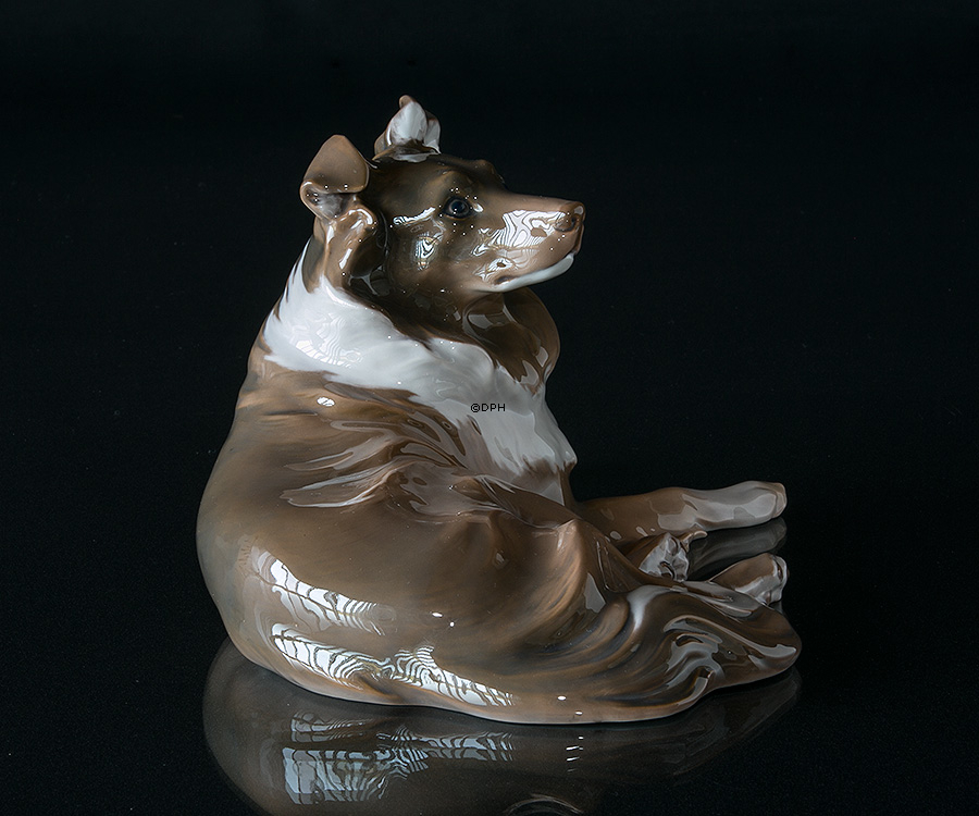Liggende Collie, Bing & Grøndahl hunde figur Nr. 1663