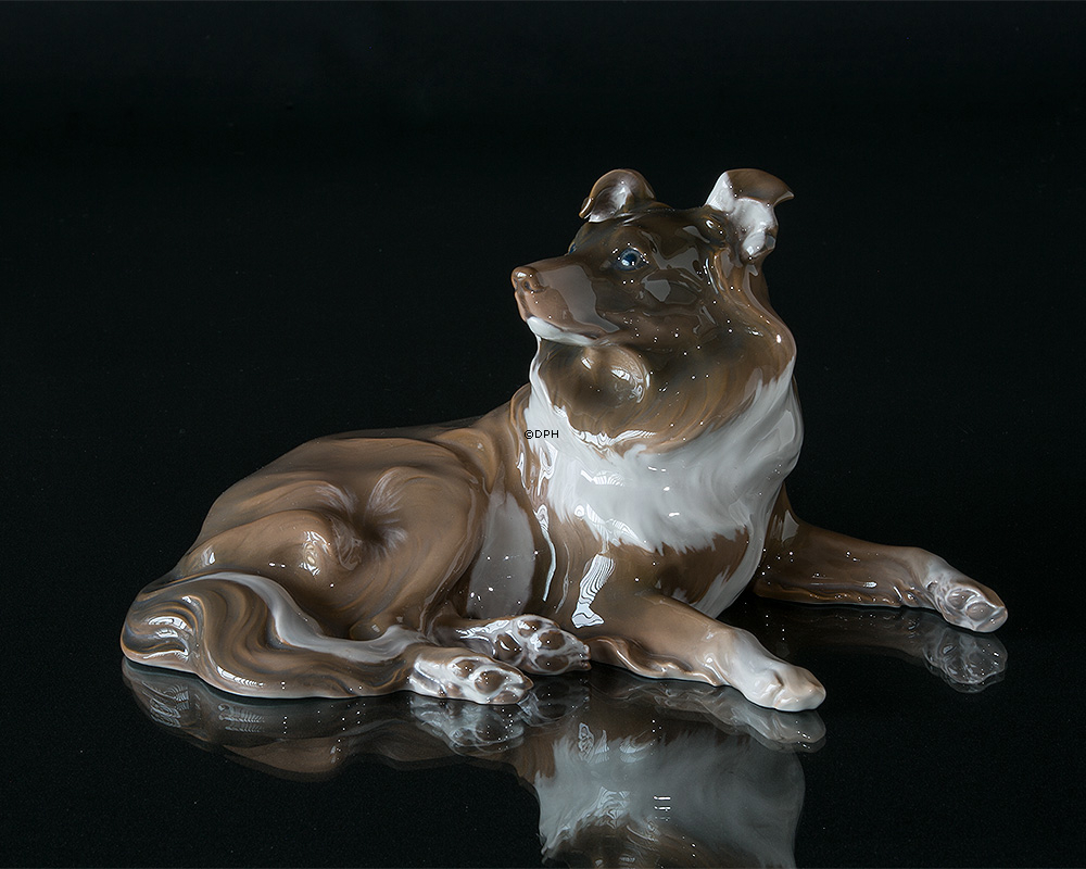 Liggende Collie, Bing & Grøndahl hunde figur Nr. 1663