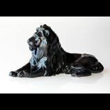 Black Lion (UNICA) lying majesticly with head high, Bing & Grondahl figurine No. 1677