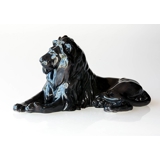 Black Lion (UNICA) lying majesticly with head high, Bing & Grondahl figurine No. 1677