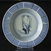 Skål, lys blå med fugl, Bing & Grøndahl, Ø 22 cm nr. 1682-5454
