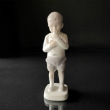 Peter, stående dreng med æbler, Bing & Grøndahl figur nr. 1696 Sjælden (1902-1914)
