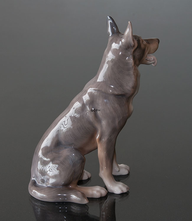 Siddende Schæferhund, Bing & Grøndahl hundefigur nr. 1765