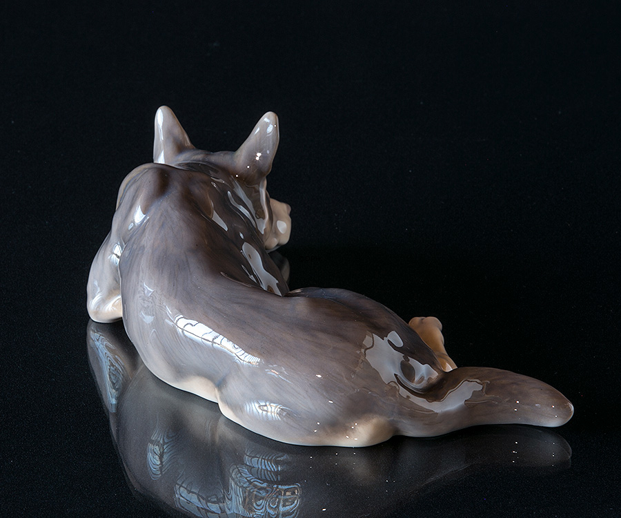 Schæferhund 24cm, Bing & Grøndahl hundefigur nr. 1789