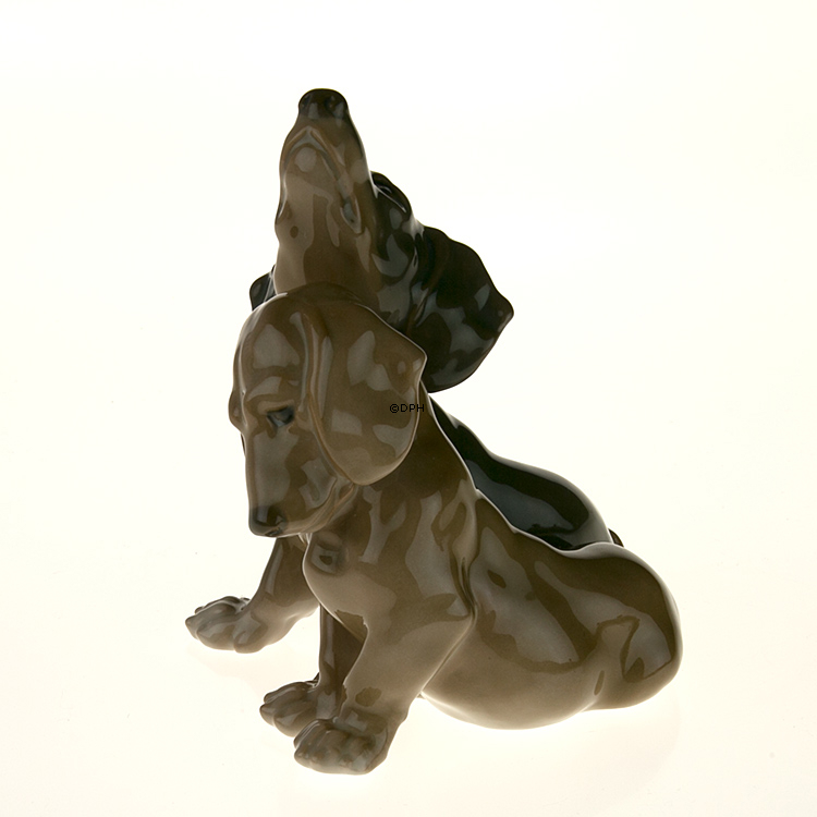 Gravhunde, par, Bing & Grøndahl hunde figur nr. 1805