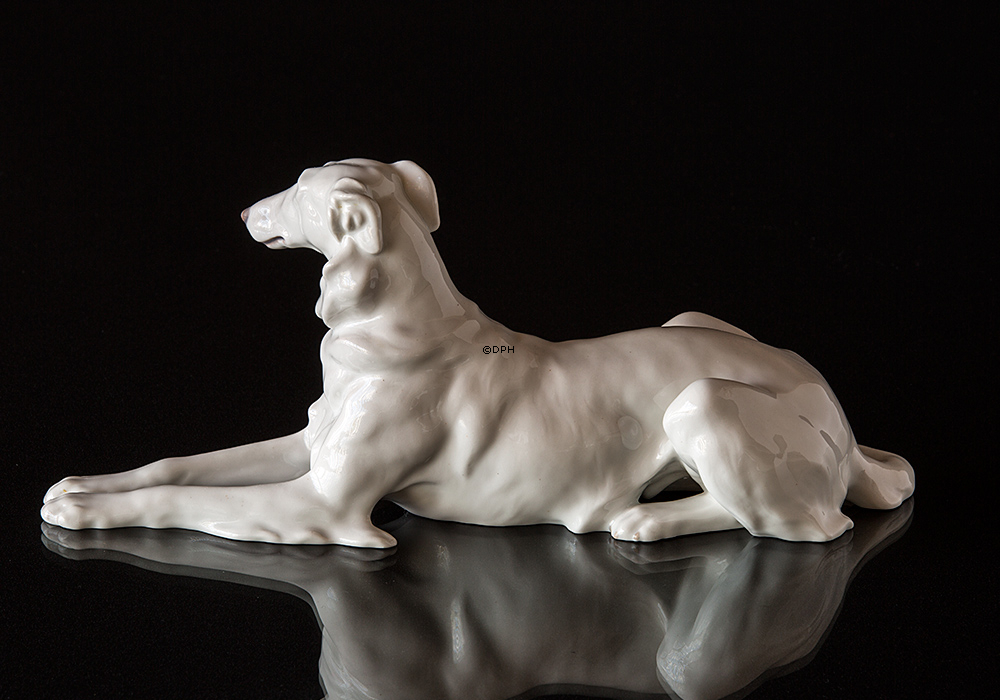 Liggende Borzoi, Bing & Grøndahl hunde figur nr. 1811