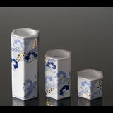 Teelichthalter, 3 Stück, Weiß mit blauen Blumen, Bing & Gröndahl Nr. 1817-5464