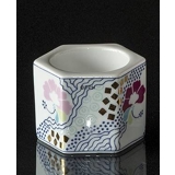 Fyrfads-lysestager Hvid med blomster, Bing & Grøndahl nr. 1872-5464