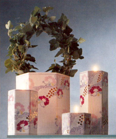 Fyrfads-lysestager Hvid med blomster, Bing & Grøndahl nr. 1872-5464