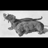 Pair of dachshunds, Bing & Grondahl dog figurine no. 1861