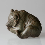 Bear sitting licking its paw Royal Copenhagen stoneware figurine No. 188