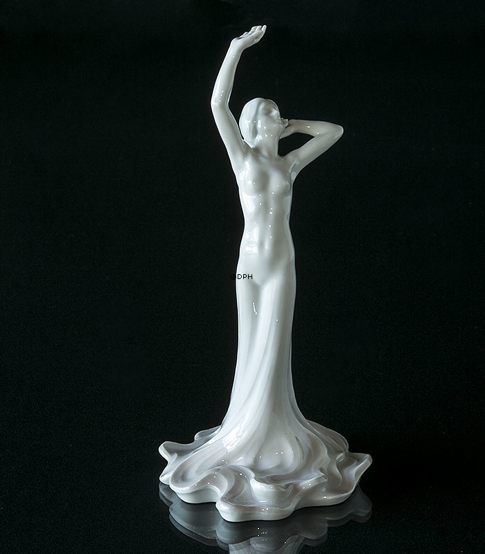 Kvinde, hvid figur, unika, Bing & Grøndahl med Dahl Jensen nr. 1900