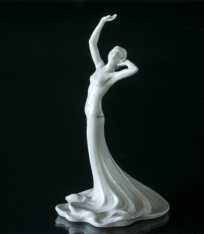 Kvinde, hvid figur, unika, Bing & Grøndahl med Dahl Jensen nr. 1900