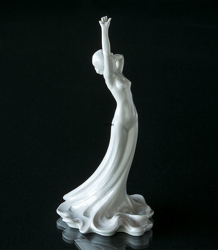 Kvinde, hvid figur, unika, Bing & Grøndahl med Dahl Jensen nr. 1900