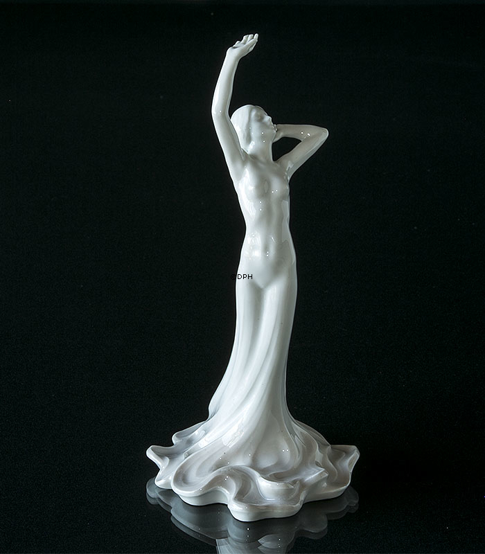 Kvinde, hvid figur, unika, Bing & Grøndahl med Dahl Jensen nr. 1900