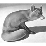Siddende ræv, 21,5cm, Bing & Grøndahl figur nr. 1958