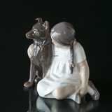 Mädchen mit Hund, Bing & Gröndahl Figur Nr. 1973