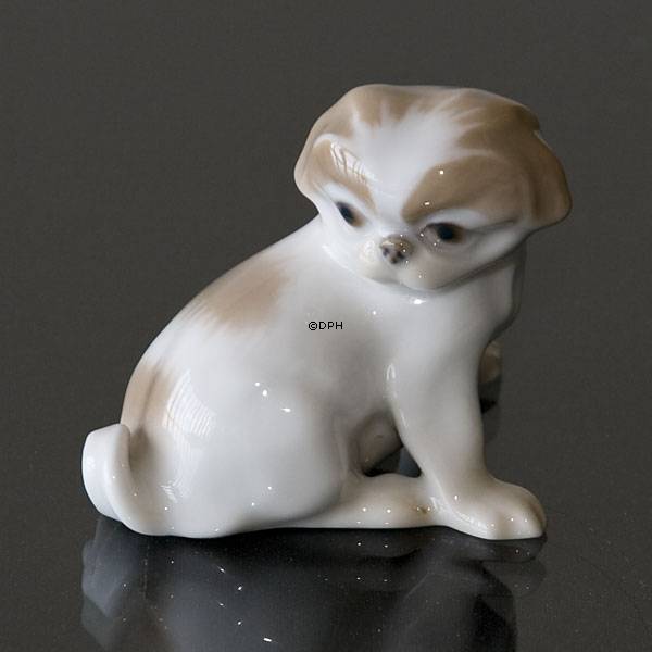 Siddende Pekingeser 5,5cm, Bing & Grøndahl hundefigur nr. 1987