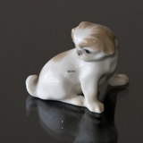 Pekingese sitzend mit Blick auf den Schwanz, 5,5cm, Bing & Gröndahl Hund Figur Nr. 1987