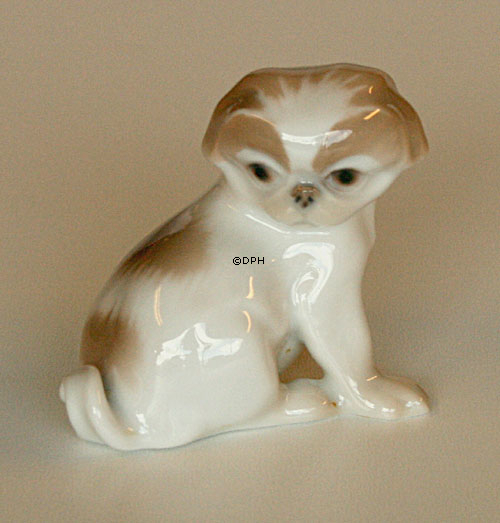 Siddende Pekingeser 5,5cm, Bing & Grøndahl hundefigur nr. 1987