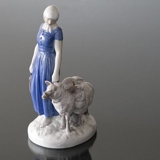 Shepherdess minding her sheep, Bing & Grondahl figurine No. 2010