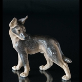 German Shepherd standing, Bing & Grondahl dog figurine no. 2018