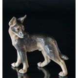 German Shepherd standing, Bing & Grondahl dog figurine no. 2018