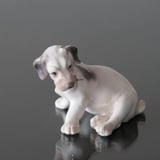 Sealyham Terrier sitzt, Bing & Gröndahl Hund Figur Nr. 2027