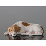 Pointer lying down, Bing & Grondahl dog figurine no. 2044