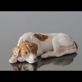 Pointer liegend, Bing & Gröndahl Hund Figur Nr. 2044